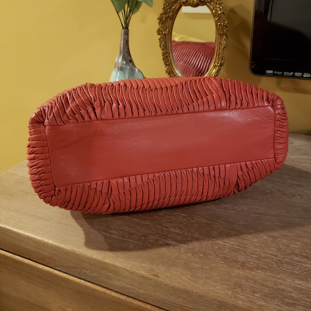 Coach Madison Gathered Leather Sophia Satchel – Vermillion Red w/ Dust Bag NWOT! - Picture 5 of 10